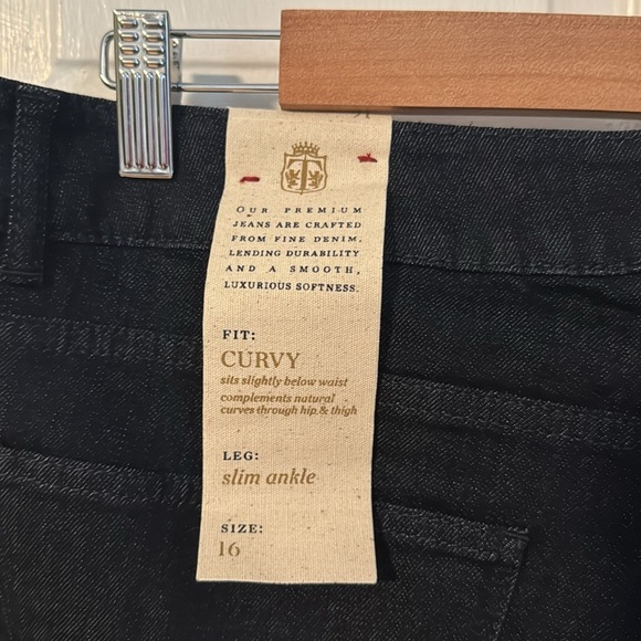 Talbots NWT Slim Ankle Curve Jeans Dark Wash Size 16/33 - Picture 8 of 11
